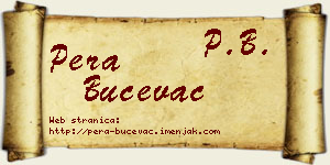 Pera Bučevac vizit kartica